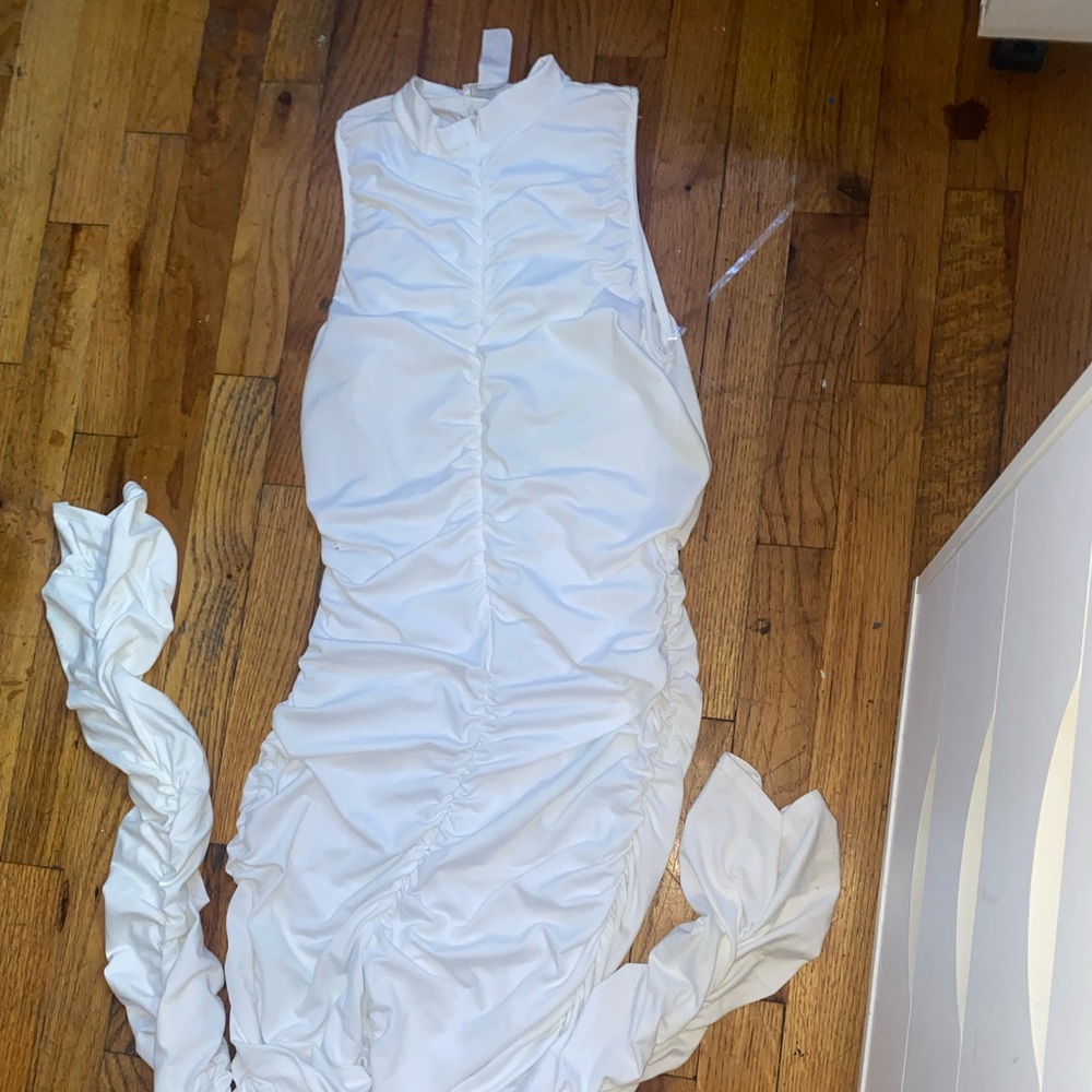 White ruched body suit